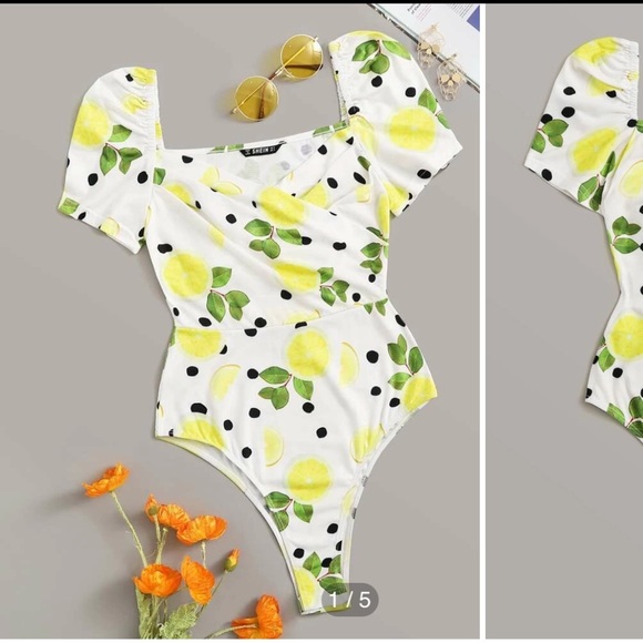 Lulus Tops - *SOON TO DONATE* 
Never Worn Lemon Print Bodysuit